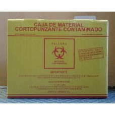 Caja cartón de cortopunzantes con riesgo biológico 3L 