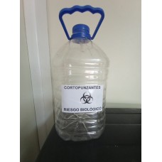 Bidón para cortopunzantes CON riesgo biologico (5 L)